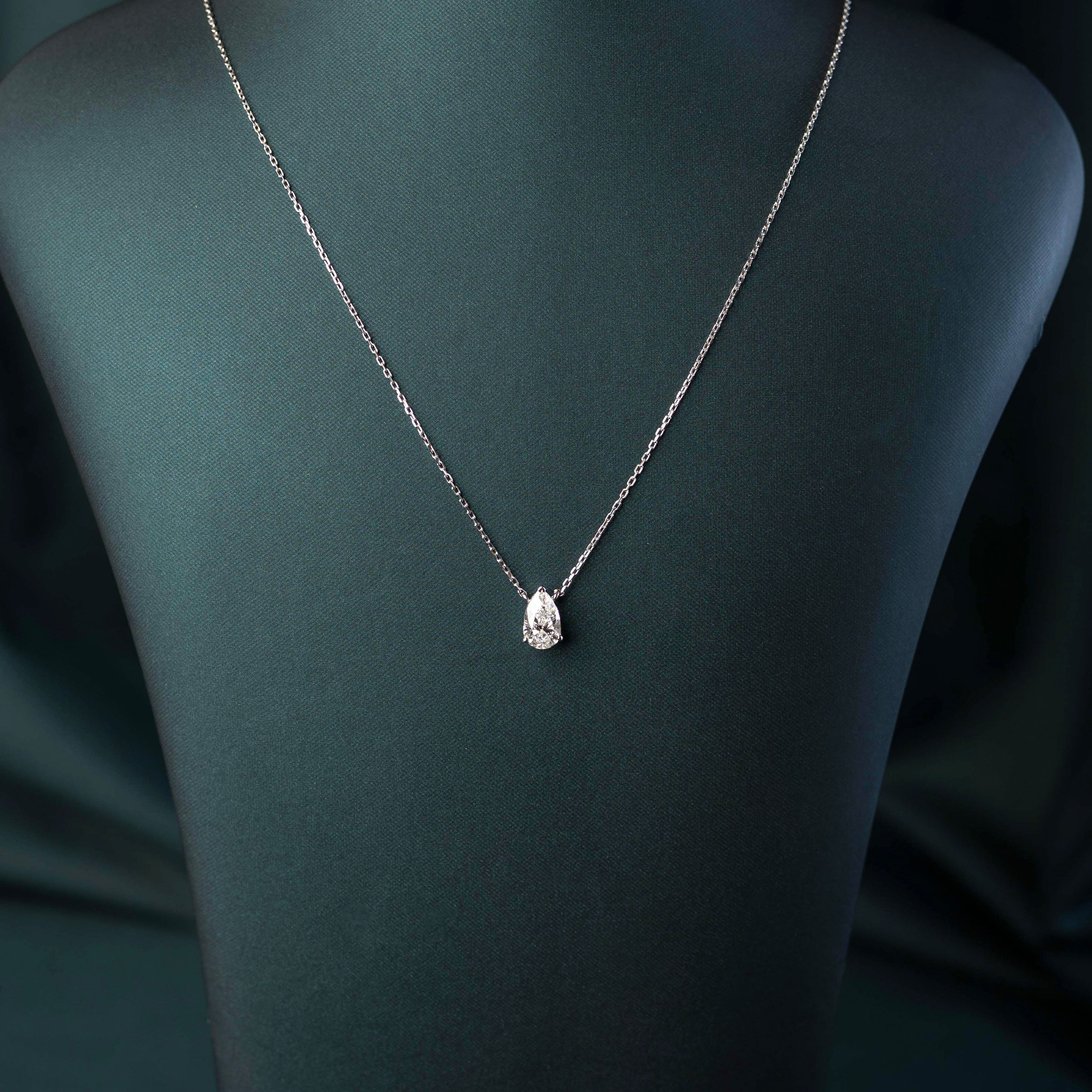 Classic Pear Solitaire Pendant