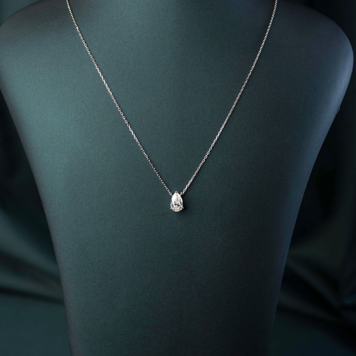 Classic Pear Solitaire Pendant